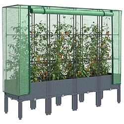 vidaXL Jardinière surélevée avec housse aspect rotin 160x40x140 cm