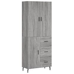 vidaXL Buffet haut Sonoma gris 69,5x34x180 cm Bois d'ingénierie