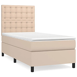 Maison Chic Lit adulte- Lit + matelas,Sommier à lattes de lit avec matelas Cappuccino 100x200 cm -GKD55959