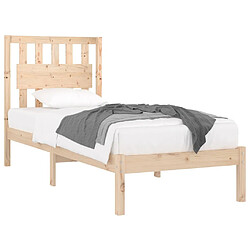 Avis Maison Chic Lit adulte - Lit simple Cadre de lit,Structure du lit Contemporain Bois de pin massif 90x200 cm -MN69357