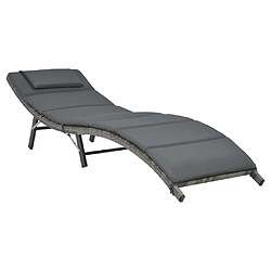 Avis Maison Chic lot de 3 Ensemble de Bain de soleil, Chaises longues pliables Résine tressée Gris -GKD20173