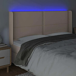 Acheter Maison Chic Tête de lit moderne à LED lumineuse pour chambre - Décoration de lit Cappuccino 163x16x118/128 cm Similicuir -MN28569