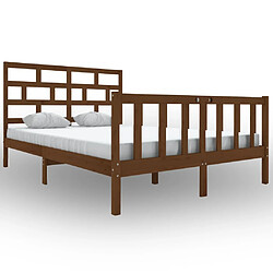 vidaXL Cadre de lit sans matelas marron miel bois de pin massif