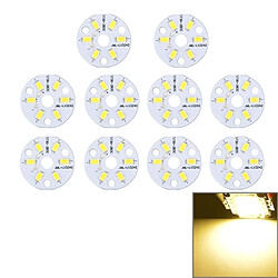 Wewoo Module LED blanc 10 PCS 3W 6 LEDS SMD5730 270 LM 3000-6500K Panneau de base en aluminium, Diamètre: 32mm chaud