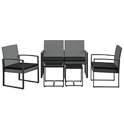 Avis Ensemble salle à manger de jardin 5 pcs avec coussins,Ensemble à dîner d'extérieur gris foncé rotin PP -MN96493