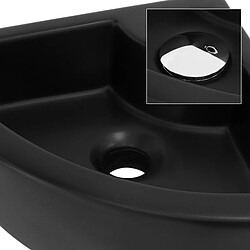 ML-Design Lavabo en Céramique Noir, 46x33x13 cm, Anguleux, Vasque à Poser/Mural, Lave-Mains avec Trop-plein, Évier pour la Salle de Bain/WC Invités, Design Moderne, sans Matériel de Montage pas cher