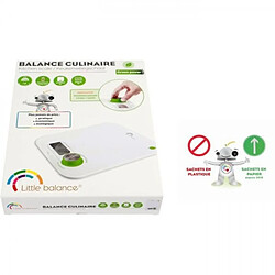 Balance de Cuisine Electronique de Precision LITTLE BALANCE 8198 Kinetic Flower, sans pile, Rechargeable par son bouton Little Balance, 5 kg / 1 g, Blanc pas cher