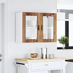 Avis vidaXL Armoire murale de cuisine avec porte en verre Porto vieux bois