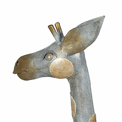 BigBuy Home Figurine Décorative Gris Doré Girafe 27 x 12 x 100 cm