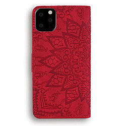 Avis Wewoo Coque Étui en cuir estampé à double rabat avec motif pour mollet et fentes cartes de visite et portefeuille iPhone 11 Pro 5.8 pouces Rouge