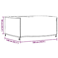 vidaXL Housses de salon de jardin 2 pcs 180x140x90 cm imperméable 420D pas cher