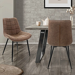 ML-Design Lot de 2 chaises de salle à manger Chaise de salon Chaise de cuisine Marron simili cuir PU