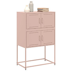 Avis vidaXL Buffet rose 68,5x38,5x107 cm acier