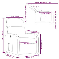 vidaXL Fauteuil inclinable électrique Gris clair Tissu pas cher