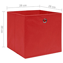 Maison Chic Lot de 10 Boîtes de rangement,Boîtes de stockage Tissu intissé 28x28x28 cm Rouge -MN133703 pas cher