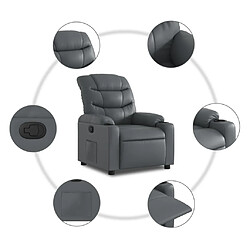 Acheter vidaXL Fauteuil inclinable Gris Similicuir