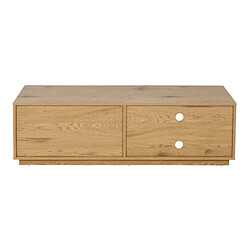 Decoshop26 Meuble TV avec 2 tiroirs et 2 compartiments de rangement 42x140x40 cm MDF aspect chêne 04_0007850 pas cher