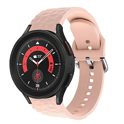 Avizar Bracelet pour Galaxy Watch 5 / 5 Pro / 4 Silicone Texturé Losange Rose