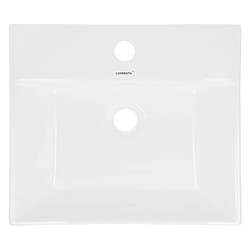 Ecd Germany Lavabo en céramique blanc avec garniture de vidage vasque à poser 515 x 360 mm