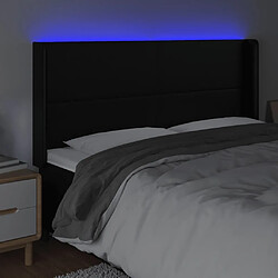 Avis Maison Chic Tête de lit scandinave à LED,meuble de chambre Noir 163x16x118/128 cm Similicuir -MN39239