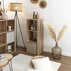 The Home Deco Factory Etagère de rangement 3 cases Saulk en bois - Marron