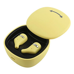 Avis Wewoo Sports de plein air Portable In-ear Bluetooth V5.0 + EDR écouteur avec boîtier chargement à rotation 360 degrés (Jaune)