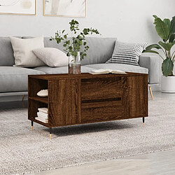 vidaXL Table basse chêne marron 102x44,5x50 cm bois d'ingénierie