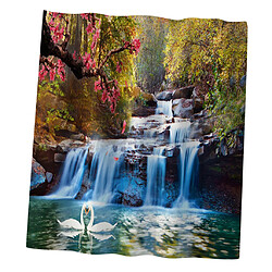 Acheter Bain Rideau De Douche Salle De Bains Fourniture Tour Eiffel / Mountain Stream Print Bleu