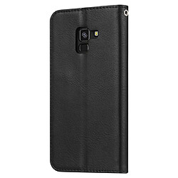 Wewoo Housse Coque Étui en cuir à rabat horizontal avec texture pour peau Galaxy A8 + 2018avec cadre photo et supportemplacements cartes et porte-monnaie noir