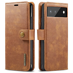 Etui en PU DG.MING absorption magnétique avec support, marron pour votre Google Pixel 6