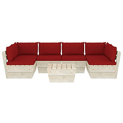 Avis Maison Chic Salon de jardin palette 7 pcs avec coussins - Table et chaises d'extérieur - Mobilier/Meubles de jardin Moderne épicéa imprégné -MN59633