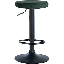 Avis Decoshop26 Tabouret de bar x1 design simple hauteur réglable revêtement en velours vert pieds en métal noir 10_0005354