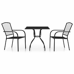 Maison Chic Ensemble de salle à manger de jardin 3 pcs,Table et chaises d'extérieur anthracite acier -GKD691352