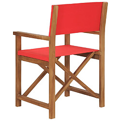 Avis vidaXL Chaise de metteur en scène Bois de teck solide Rouge