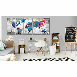 Paris Prix Tableau Imprimé World Map : Spilt Paint 80 x 200 cm