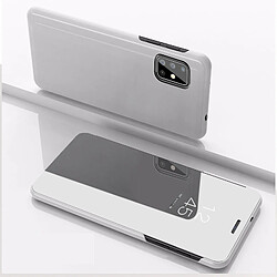 Wewoo Coque Rigide Pour Galaxy A51 plaqué miroir horizontal Flip Housse en cuir avec support étui téléphone portable argent