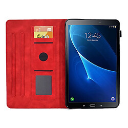 Etui en PU fonction d'éveil/veille automatique, anti-chute, avec support et porte-cartes pour Samsung Galaxy Tab A 10.1 (2016) (T580/T585) - rouge