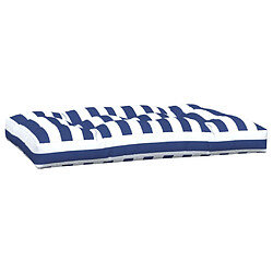 Acheter vidaXL Coussins de palette lot de 7 rayures bleu et blanc tissu