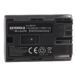 Vhbw EXTENSILO Batterie compatible avec Canon EOS D20, D30, D60 appareil photo, reflex numérique (1600mAh, 7,4V, Li-ion)