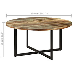 vidaXL Table à manger 150x75 cm Bois massif de récupération pas cher