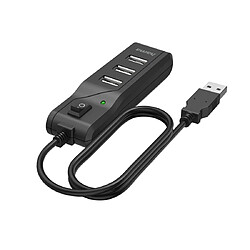 HAMA Hub USB, 4 ports, USB 2.0, 480 Mbit/s, interrupteur marche/arrêt