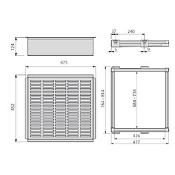 Kit de coulisses et panier métallique Moka Emuca pour module 800 mm finition couleur moka