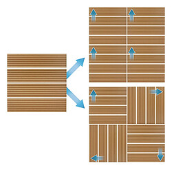 Ecd Germany WPC carreaux de sol 30x30cm 1 m² aspect bois balcon jardin piscine terrasse teak pas cher