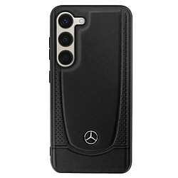 Mercedes Coque pour Samsung Galaxy S23 Cuir Véritable Bords Surélevés Noir