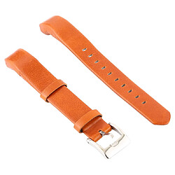 Wewoo Bracelet pour montre connectée Smartwatch en cuir brillant Fitbit Alta Orange