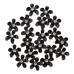 20 fleurs flatback bouton embellissements strass pour mariage noir