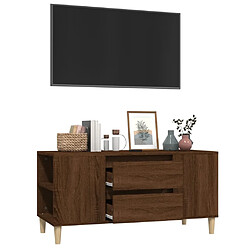 Acheter vidaXL Meuble TV Chêne marron 102x44,5x50 cm Bois d'ingénierie