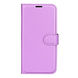 Etui en PU texture litchi, fermoir magnétique, anti-chocs avec support, violet pour votre ZTE Libero 5G II