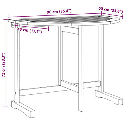 vidaXL Ensemble à manger de jardin pliable 3 pcs bois d'acacia massif pas cher