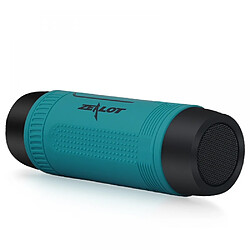 General Haut-parleur de voyage compact léger et portable sans fil Bluetooth pour l'extérieur, étanche IP6 et durable pour l'extérieur, lampe de poche LED, stéréo HD 360 °, batterie rechargeable, camp de randonnée à vélo (Cyan--C2)